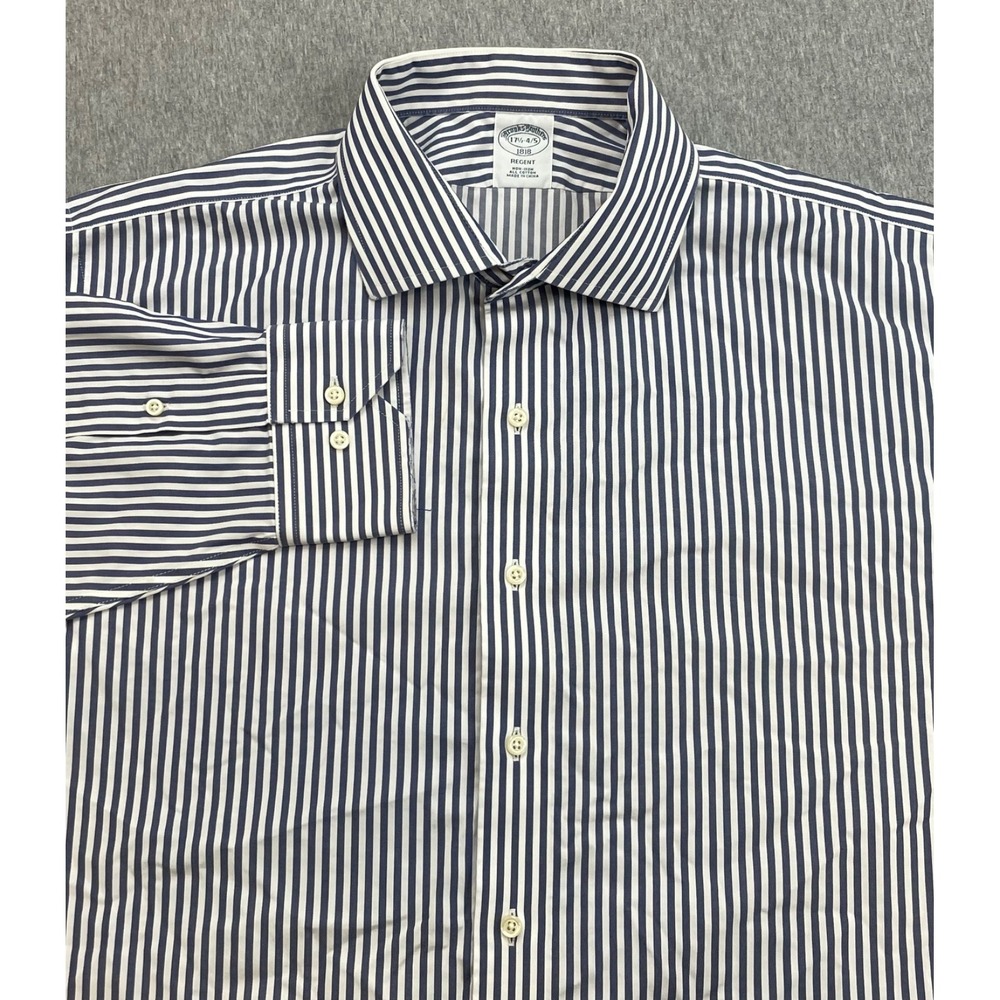 Brooks Brothers Shirt Mens 17.5 - 34/35 Bengal Stripe 100% Cotton Button Up